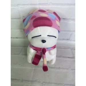 Vintage Mashimaro Bunny Rabbit Plush Stuffed With Hat Scarf Hanging Toy 2001